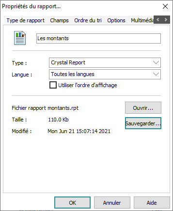 Type de rapport